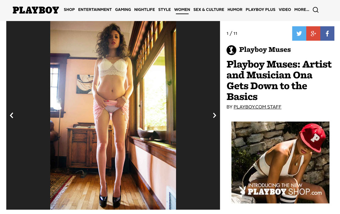 Playboy Muse: Artist and Musician Ona Gets Down to the Basics.
